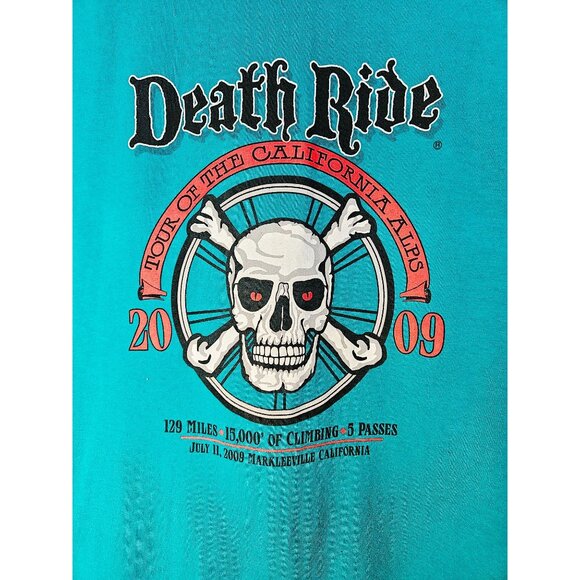 Death Ride Shirt Mens M Y2k Alps Cycling Bicycle Mountain Bike Cycle Tee NWOT - Picture 2 of 5